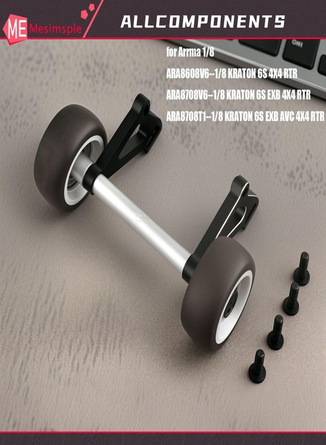 Mesimsple Alloy Adjustable Angle Wheelie Bar for Arrma 1/8 Kraton 6S EXB AVC 4X4 RTR V6 Series Upgrade Parts Silver - Image 2